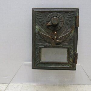 VTG Post Office Mailbox Door American Eagle Sun Burst Pattern Combination Lock.